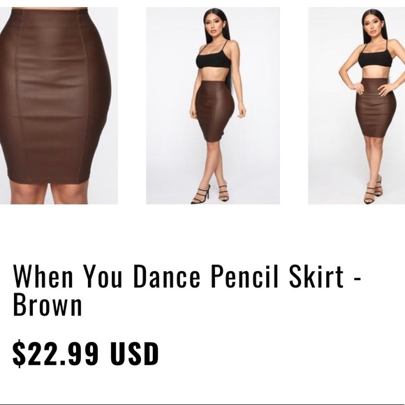 Brown Pencil Skirt - Picture 3 of 3